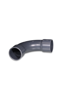 Bend 90deg PVC 50mm 2x stick-on sleeve PN16